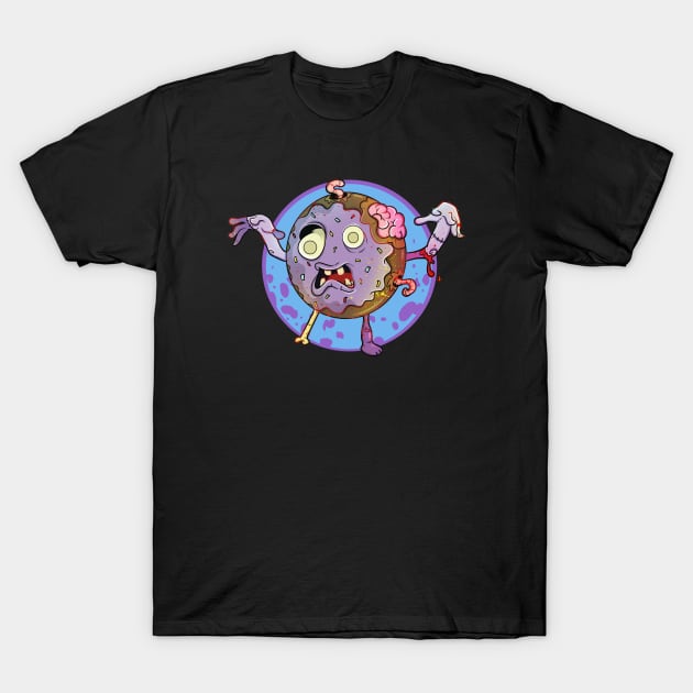 Cute Zombie Cream Filled Donut T-Shirt by Trendy Black Sheep